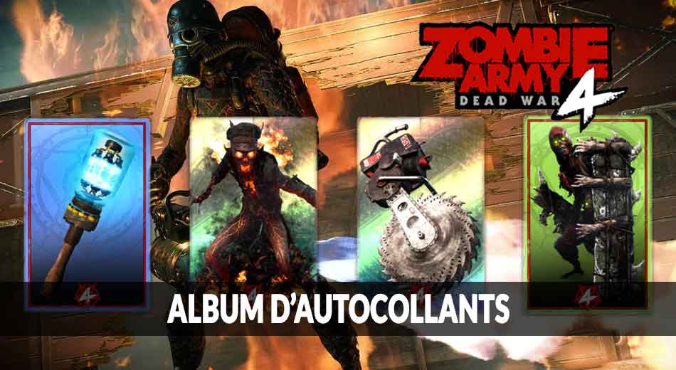 Álbum de pegatinas de Zombie Army 4 Dead War Para qué es (lista completa y recompensas)